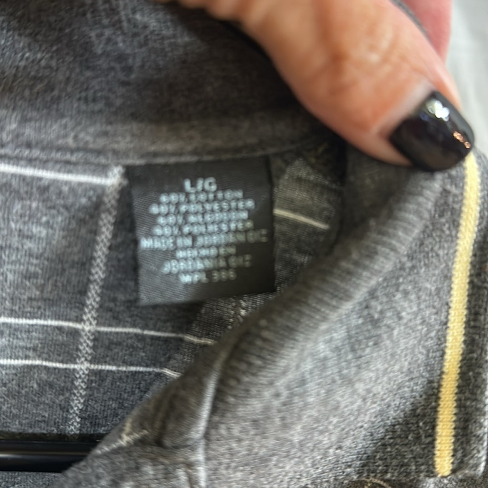 Haggar Cool 18 Men's Polo Shirt in Gray Check - Picture 3 of 3